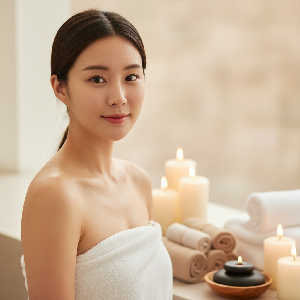 Woman in a spa wellness setting, Green Coffee Thermogenic Surge by YouLoseWeightNow!