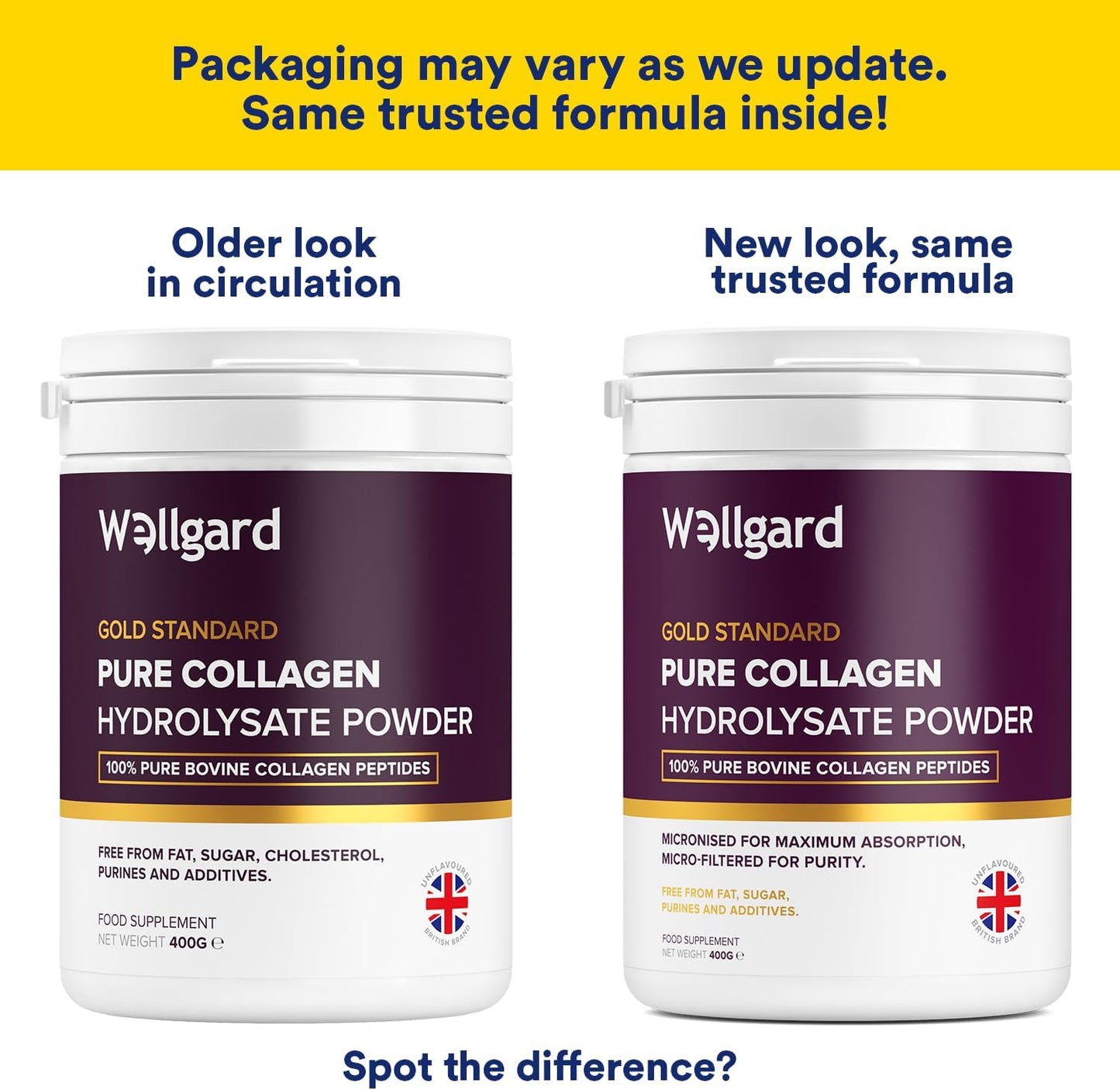 Collagen Powder, Gold Standard Bovine Collagen Peptides Powder by - High Levels of the 8 Essential Amino Acids, Collagen Supplements, Halal & Kosher, Made in UK