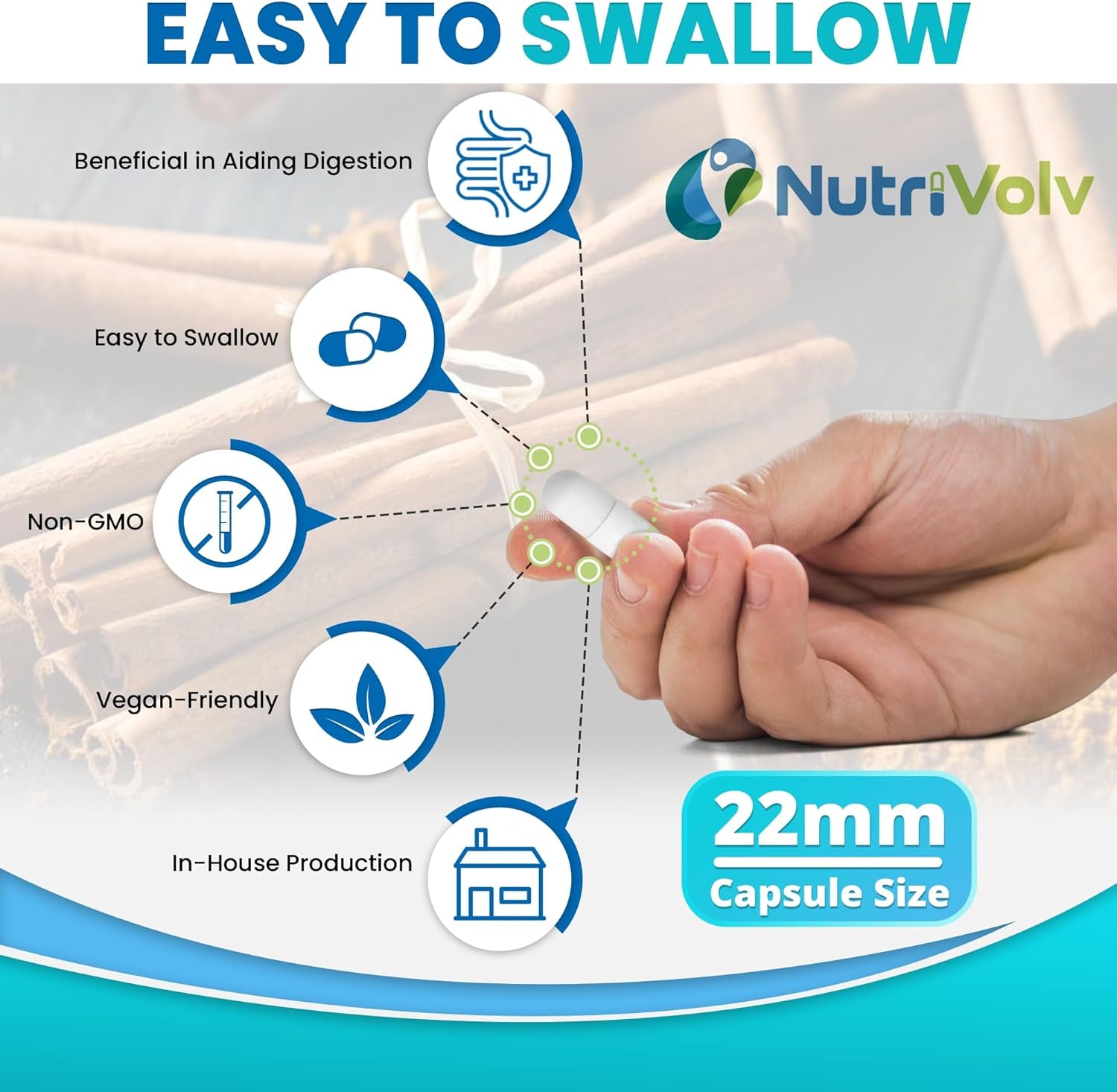 Cinnamon 2000Mg Herbal Supplement Supports Healthy Blood Sugar Glucose Levels, M