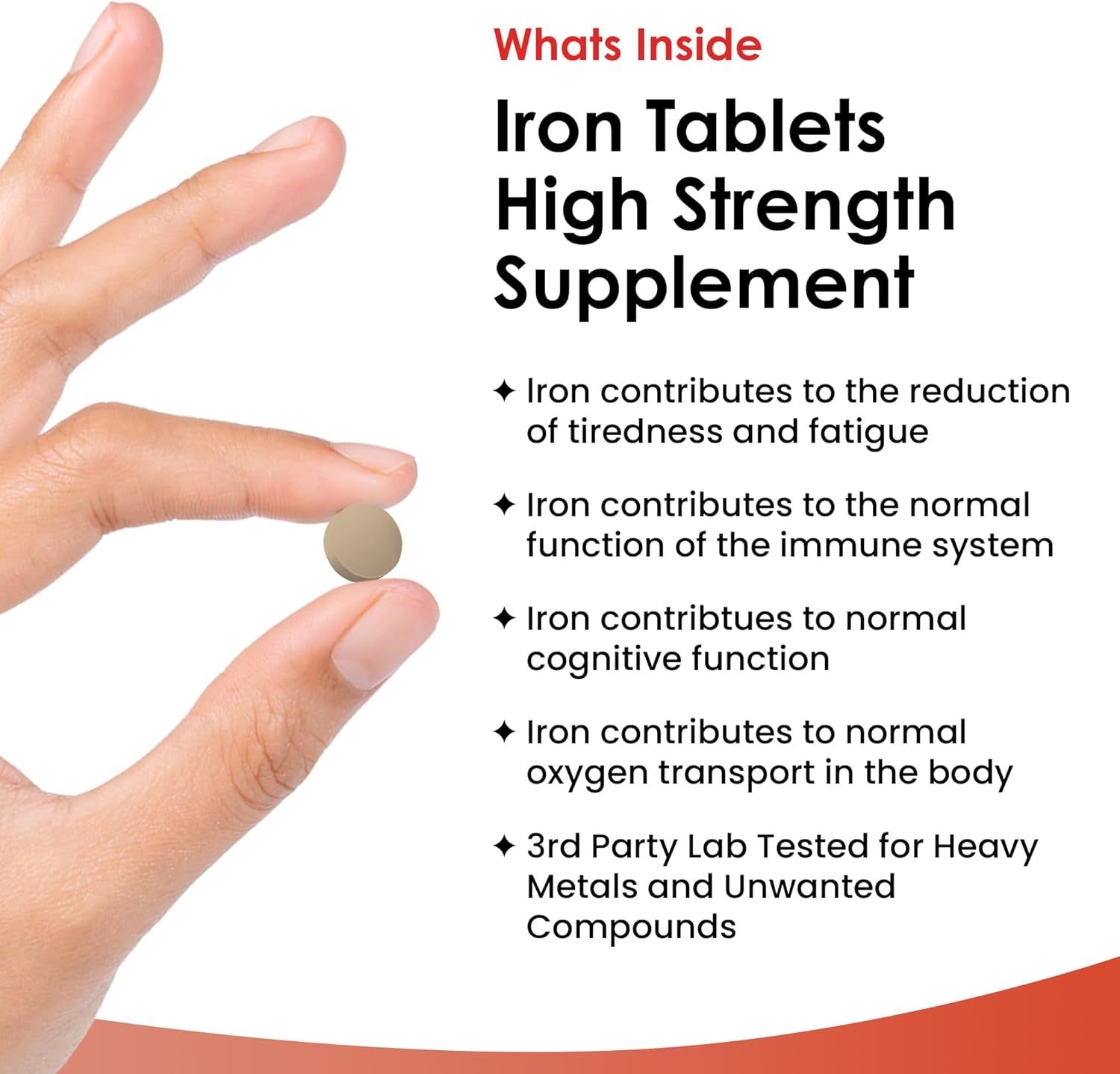 Gentle Iron Tablets 28Mg High Strength Ferrous Fumarate Iron - Vegan Iron Supplements for Men and Womens Health - Reduction in Tiredness and Fatigue, Supports Immune, Health and Energy