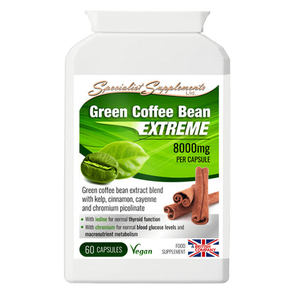 GREEN COFFEE BEAN EXTREME - Weight Loss & Fat Burner High-Strength - 60 Capsules