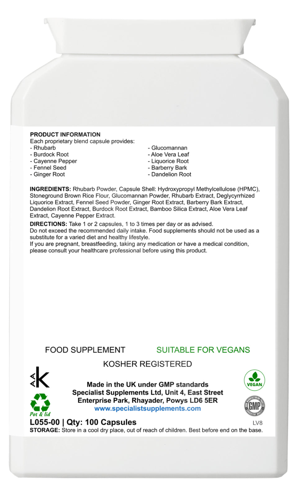 Col-Clear B X 100 Veg-Caps; Inner Purity Blend; Specialist Supplements
