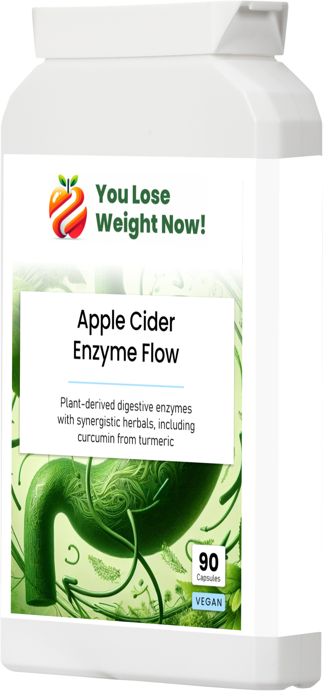 Apple Cider Enzyme Flow by YouLoseWeightNow! — left side view of flat postal friendly pot