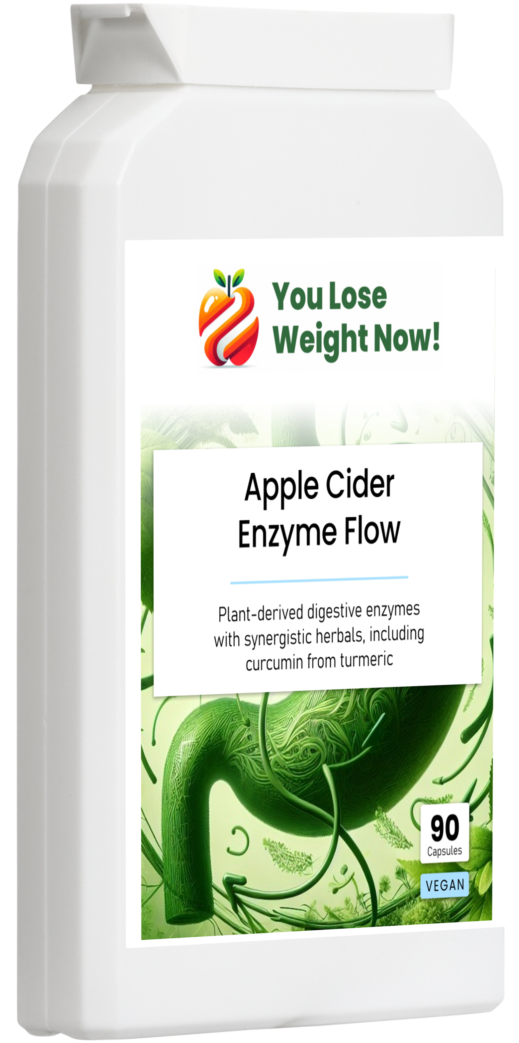 Apple Cider Enzyme Flow by YouLoseWeightNow! — right side angle view of flat postal friendly pot