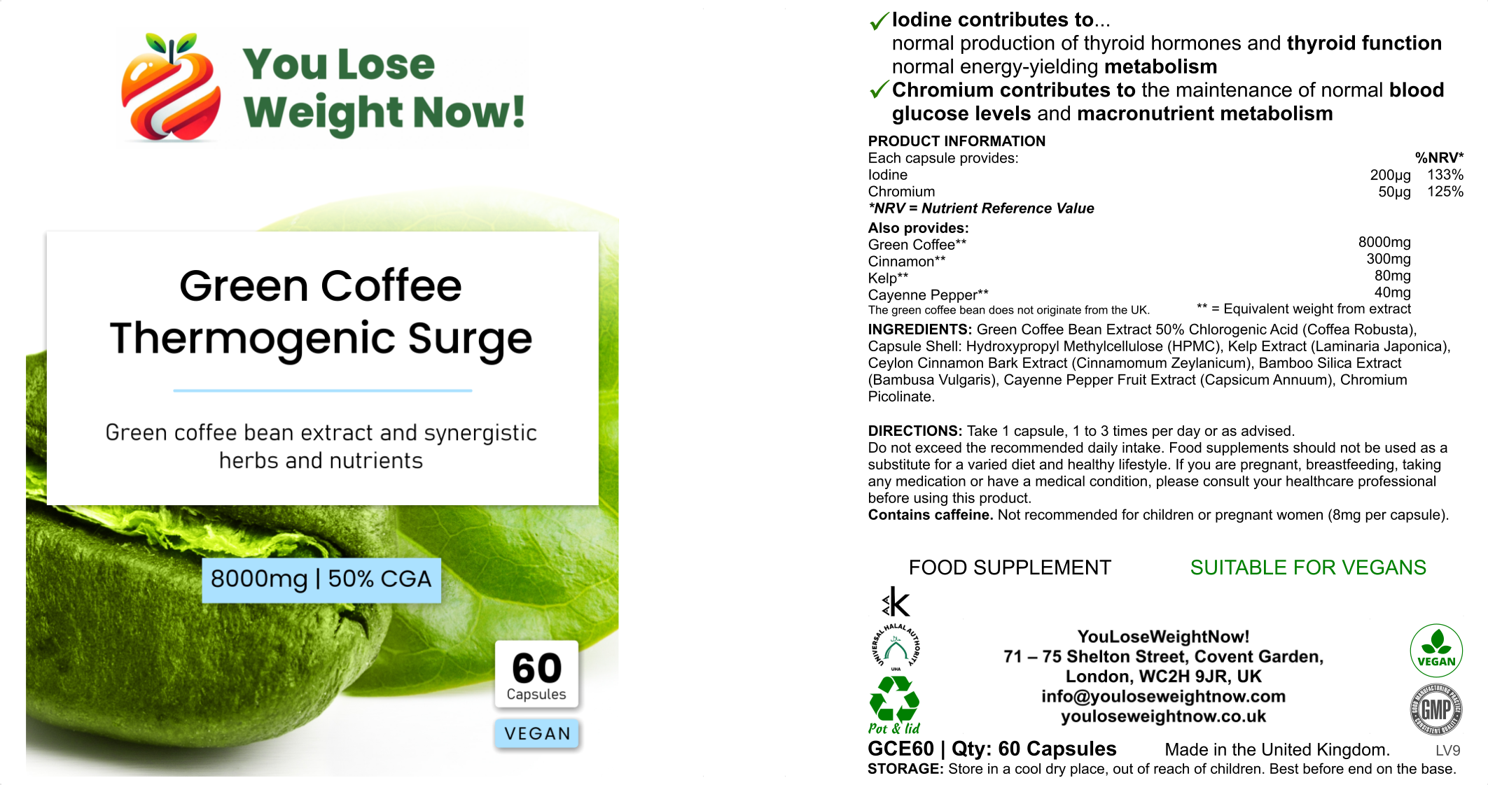 Green Coffee Thermogenic Surge – three-pack hero flat lay render, YouLoseWeightNow!