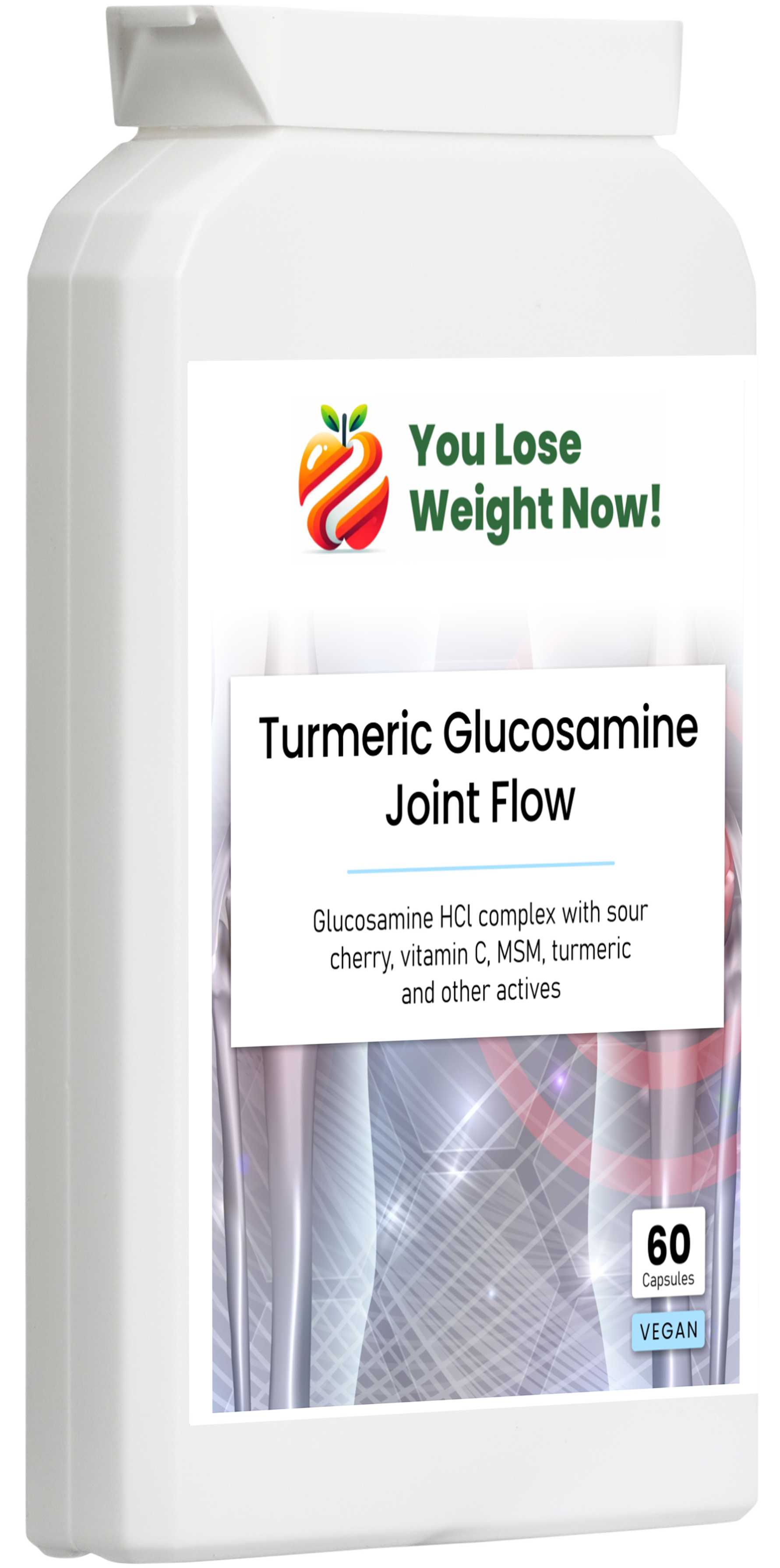 Turmeric Glucosamine Joint Flow flat pot — side render