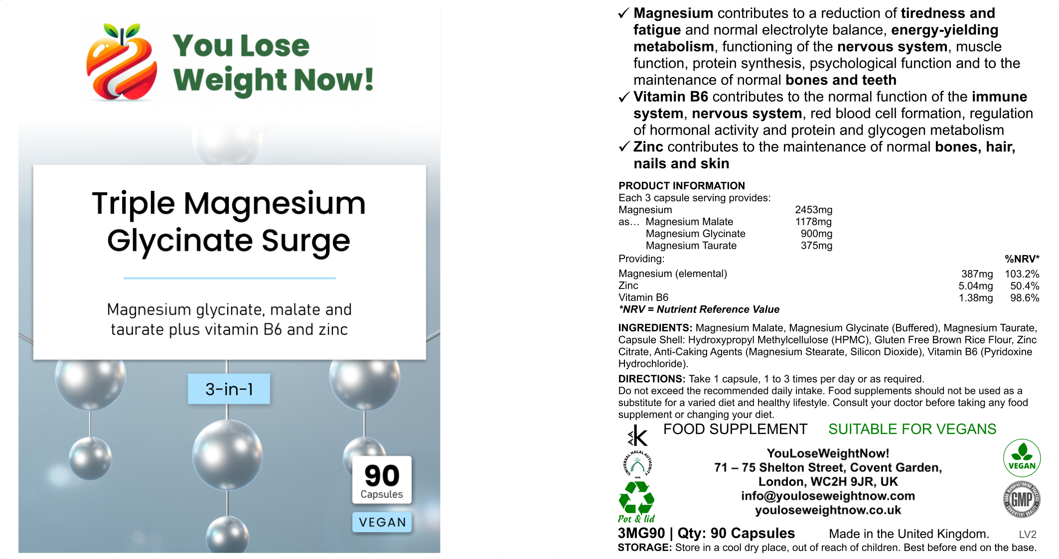  front-facing render of the tiny flat supplement pot, short squat wide disc, YouLoseWeightNow! branding clearly visible on label, clean white background.