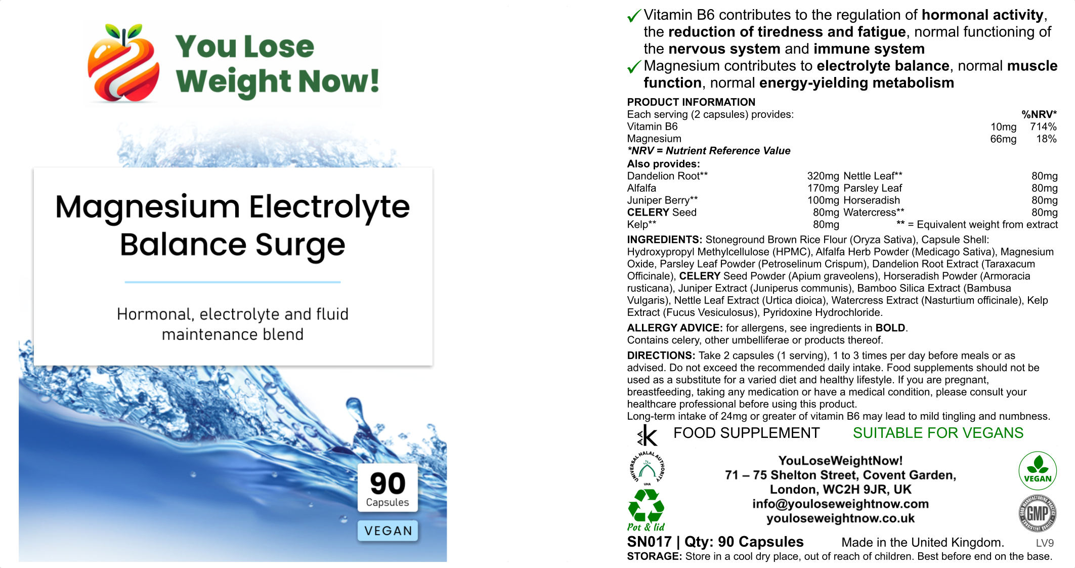 Magnesium Electrolyte Balance Surge by YouLoseWeightNow! — three-pot hero render showing the full product range of flat supplement pots